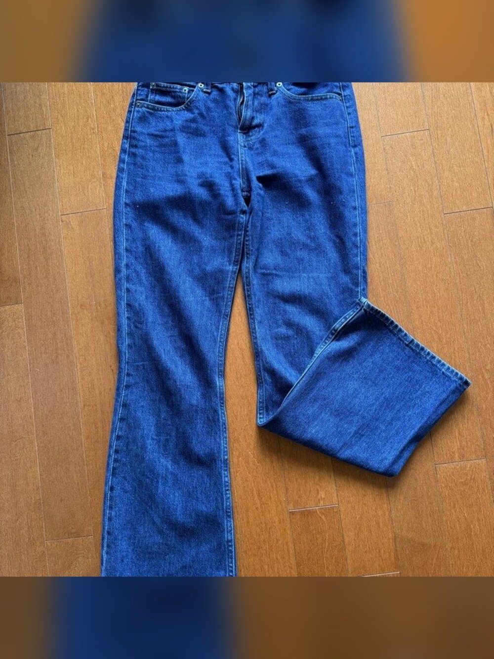 Uniqlo Flared Jeans, Dark Blue, Size 23